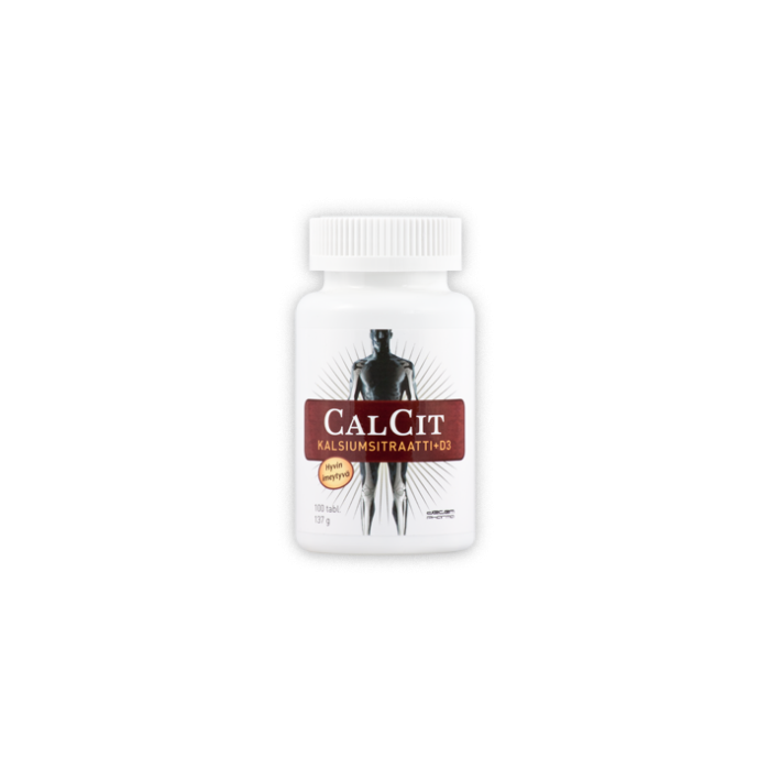 CalCit kalsiumsitraatti + D3-vitamiini 500mg/15mikrog 100 TABL kuva 2