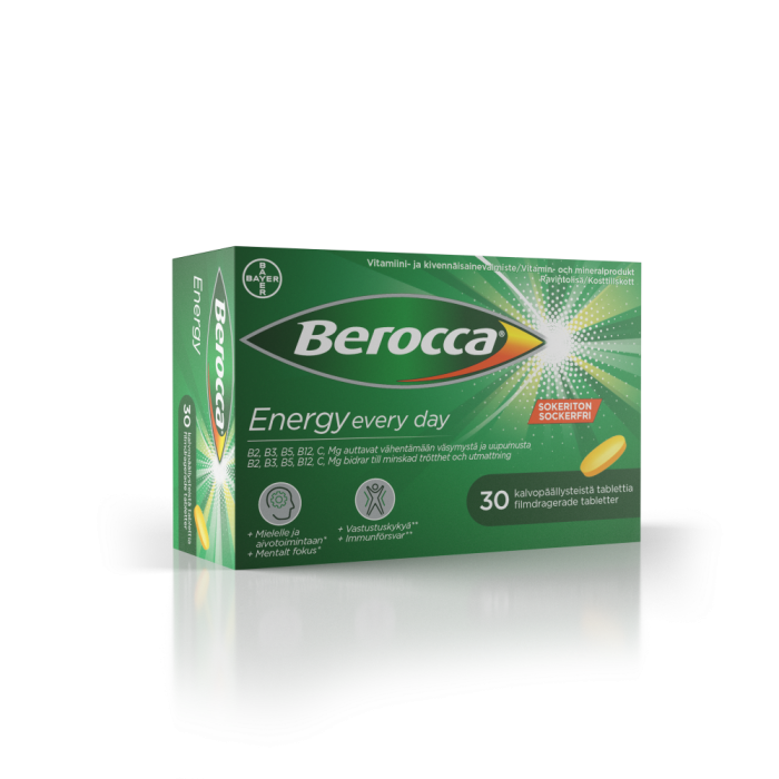 Berocca Energy tabletti, kalvopäällysteinen läpipainopakkaus 30 kpl kuva 2