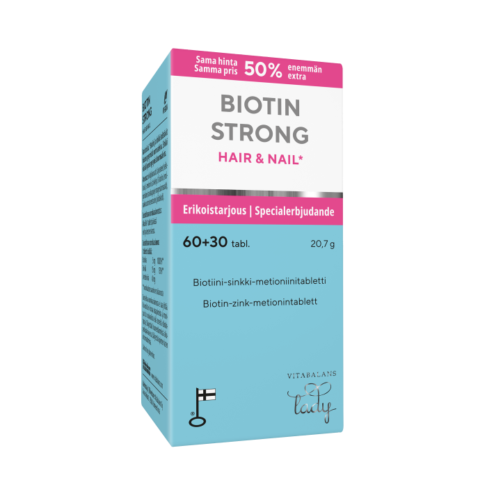 Biotin Strong kampanjapakkaus 60 + 30 90 tabl