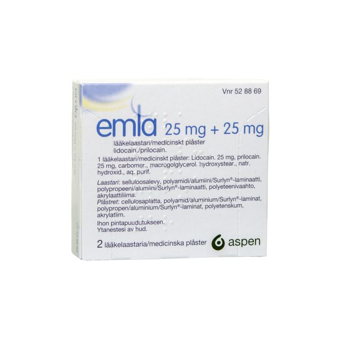 EMLA lääkelaastari 25/25 mg yksittäispakattu 2 x 1 kpl kuva 2