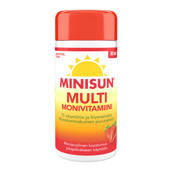 Minisun Monivitamiini Multi Mansikka 90 tabl kuva 2