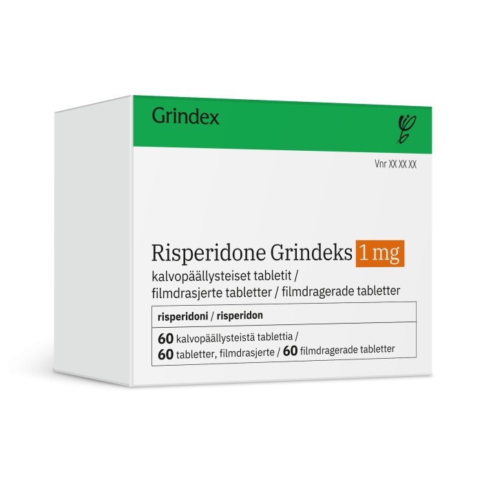 RISPERIDONE GRINDEKS tabletti, kalvopäällysteinen 1 mg 60 fol