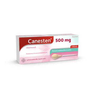 CANESTEN emätinpuikko, kapseli, pehmeä 500 mg 1 fol