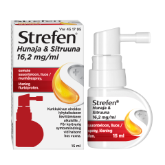 STREFEN HUNAJA & SITRUUNA sumute suuonteloon, liuos 16,2 mg/ml 15 ml